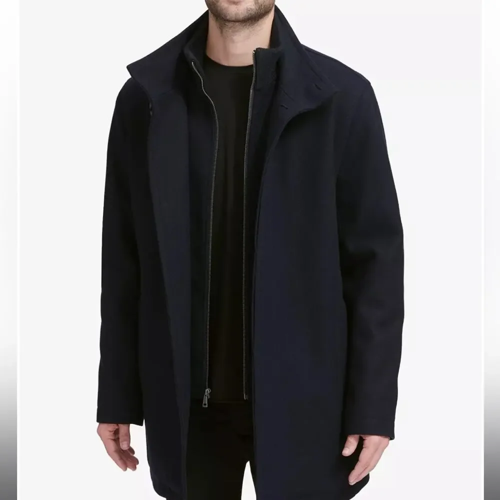 Cole Haan Wool Plush Car Coat - Navy Size XL